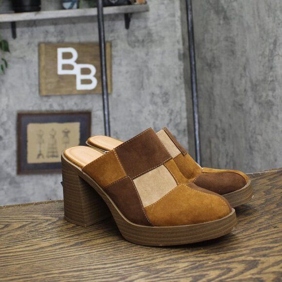 Universal Thread Womens Tess Platform Mule Heels 87931675 Brown 8.5M - Picture 1 of 10